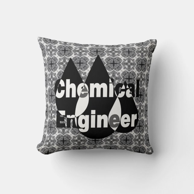 Chemical Engineer Drops Throw Pillow (Front)