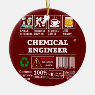 CHEMICAL ENGINEER Label Skills Solving Coffee Ceramic Ornament