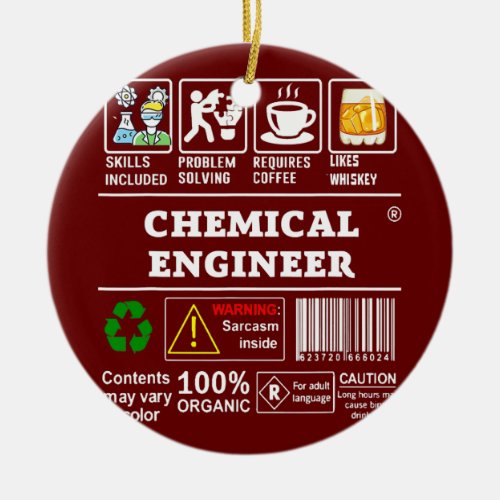 CHEMICAL ENGINEER Label Skills Solving Coffee Ceramic Ornament