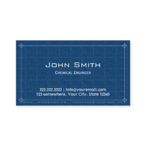 Chemical Engineer Professional Blueprint Business Card
