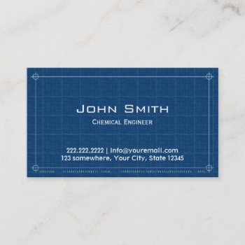 Chemical Engineer Professional Blueprint  Business Card by cardfactory at Zazzle