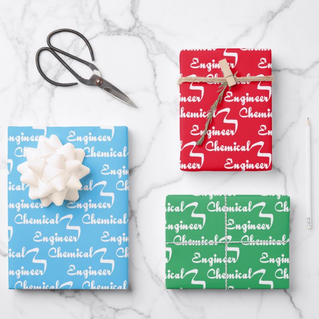 Chemical Engineer Ribbon Wrapping Paper Sheets (Front)