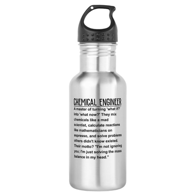 Chemical engineer stainless steel water bottle (Front)