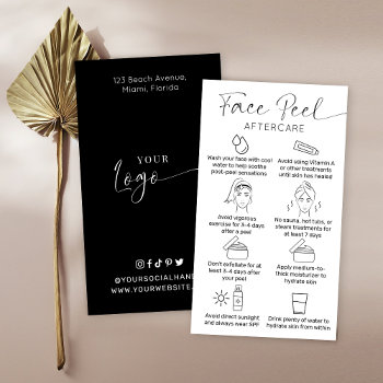 Chemical Face Peel Care Instructions Minimal Logo Business Card by DiyMyDesignStore at Zazzle