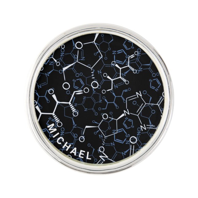 Chemical Formula Chemistry Gifts Personalized Lapel Pin (Front)