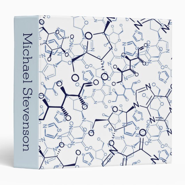 Chemical Formula Chemistry Personalized Gifts 3 Ring Binder (Front/Spine)