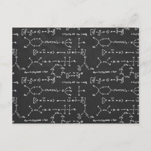 Chemical formula writing postcard