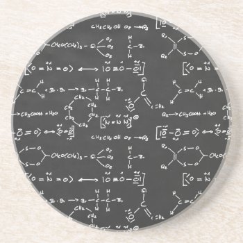 Chemical Formula Writing Sandstone Coaster by UDDesign at Zazzle
