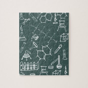 Chemical Lab Equipment Scribbles Jigsaw Puzzle by UDDesign at Zazzle