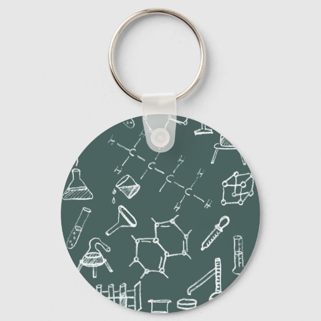 Chemical lab equipment scribbles keychain (Front)