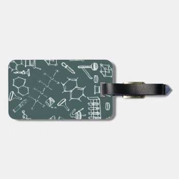 Chemical Lab Equipment Scribbles Luggage Tag by UDDesign at Zazzle
