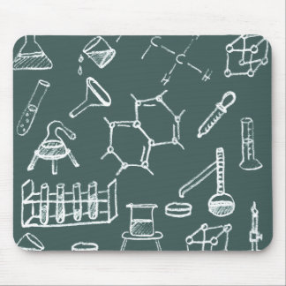 Chemical lab equipment scribbles mouse pad