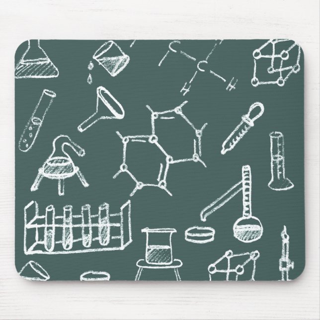 Chemical lab equipment scribbles mouse pad (Front)