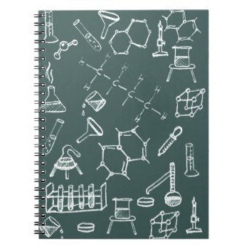Chemical Lab Equipment Scribbles Notebook by UDDesign at Zazzle