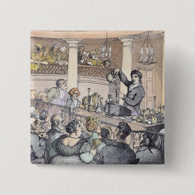 Chemical Lectures, c.1809 Pinback Button (Front)