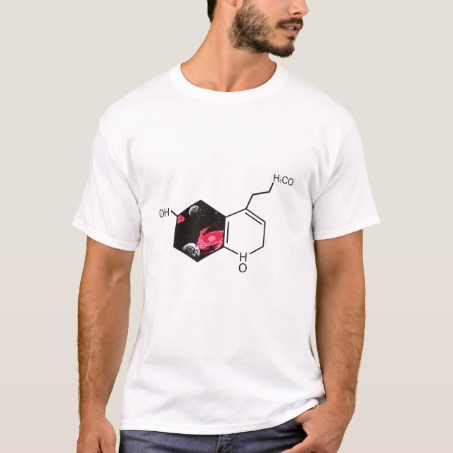 Chemical molecule with outer space view T-Shirt (Front)