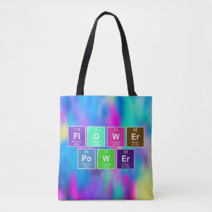 Chemical periodic table of elements: FlOWEr PoWEr Tote Bag