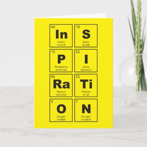 Chemical periodic table of elements InSPIRaTiON Card