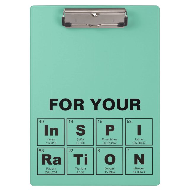 Chemical periodic table of elements: InSPIRaTiON Clipboard (Front)