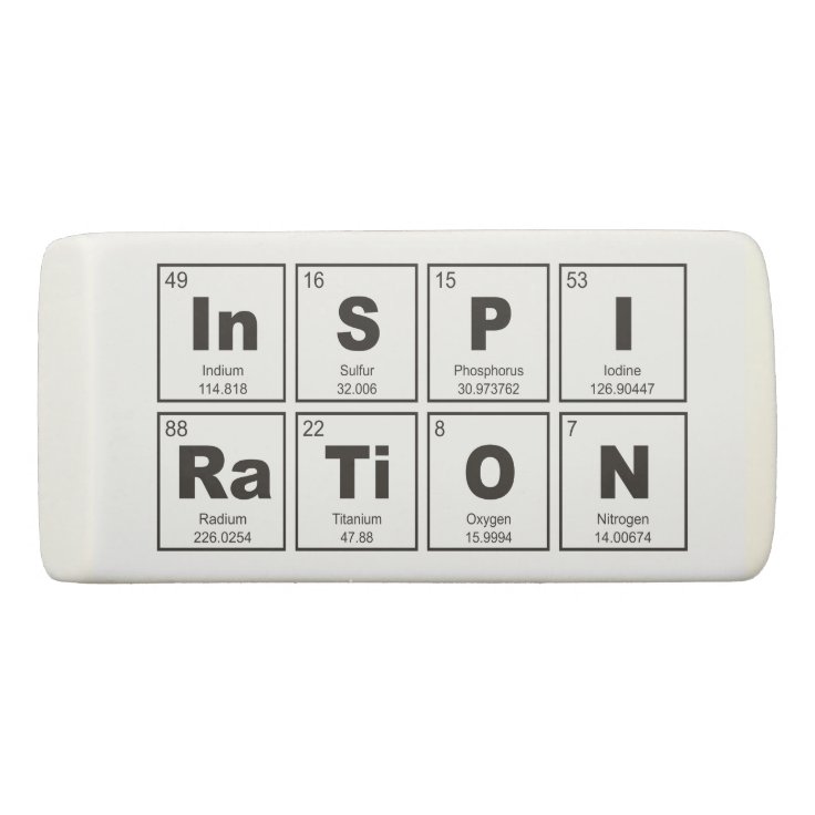 Chemical periodic table of elements InSPIRaTiON Eraser Zazzle