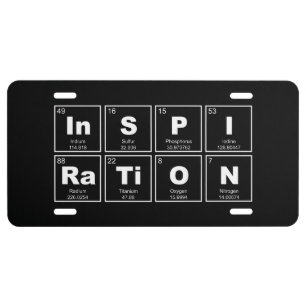 Chemical periodic table of elements: InSPIRaTiON License Plate
