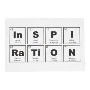 Chemical periodic table of elements: InSPIRaTiON Placemat