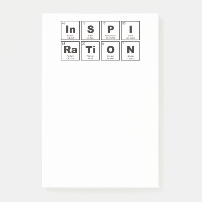 Chemical periodic table of elements: InSPIRaTiON Post-it Notes (Front)