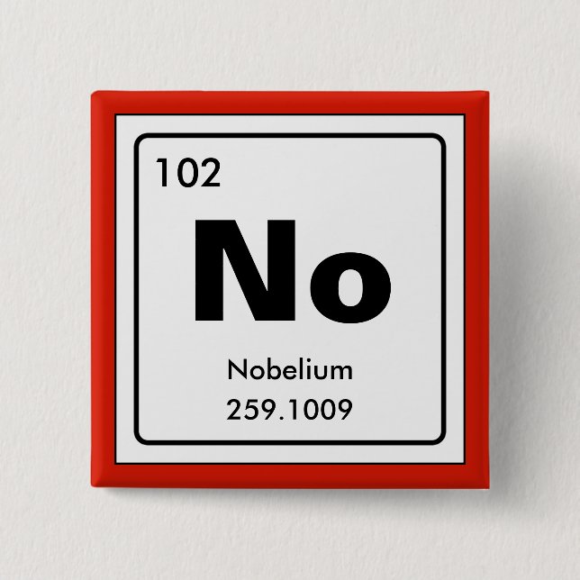 Chemical periodic table of elements: No Pinback Button (Front)