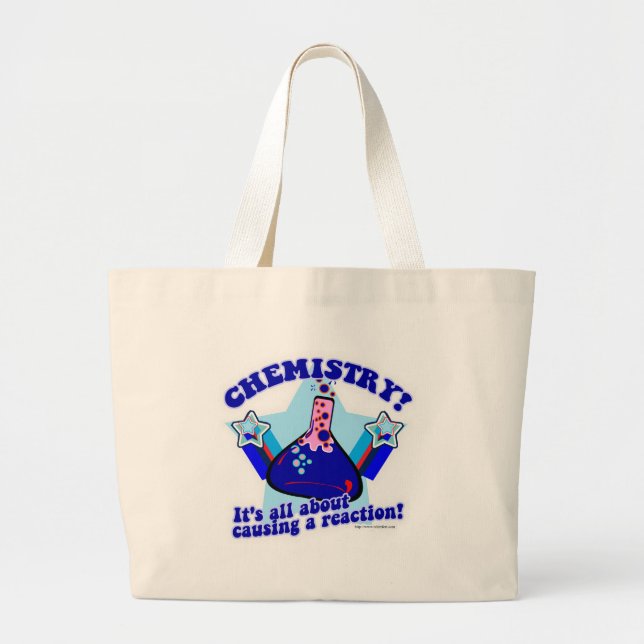 Chemical Reaction Flirty Science Logo Art Large Tote Bag (Front)