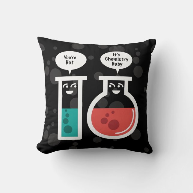 Chemical Reaction Throw Pillow (Front)