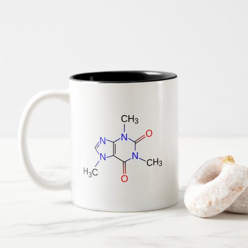 Chemical structure of Caffeine Two_Tone Coffee Mug