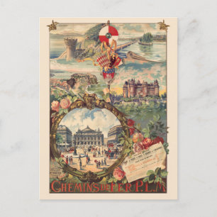 Chemins de Fer P.L.M. France Vintage Poster 1890 Postcard