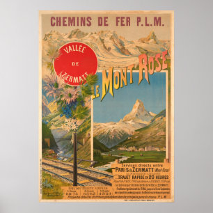 Chemins de fer P.L.M Le Mont Rose Vallee de Poster