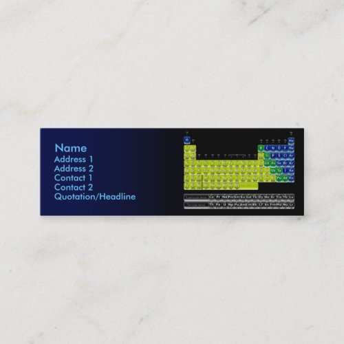 Chemist Card with Periodic Table Business Card Templates