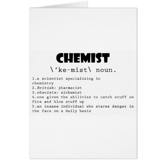 Chemist Definition Cards (Front)
