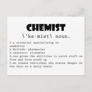 Chemist Definition Postcard