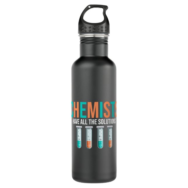 Chemist Job Chemists Have All The Solutions 2 Stainless Steel Water Bottle (Front)