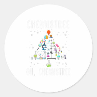 Chemist Oh Chemistree Xmas Tree Science Classic Round Sticker