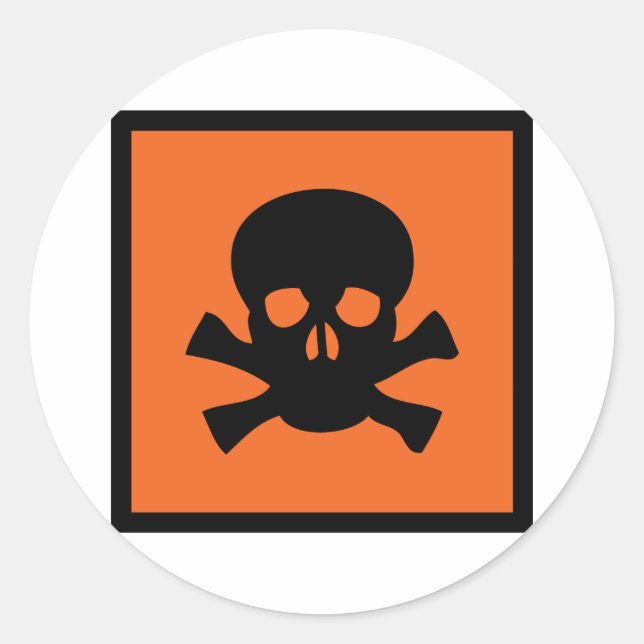 chemist skull sign classic round sticker (Front)