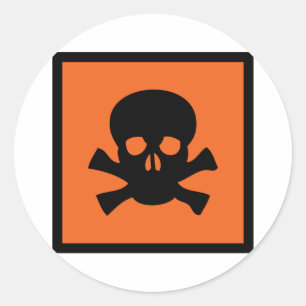 chemist skull sign classic round sticker