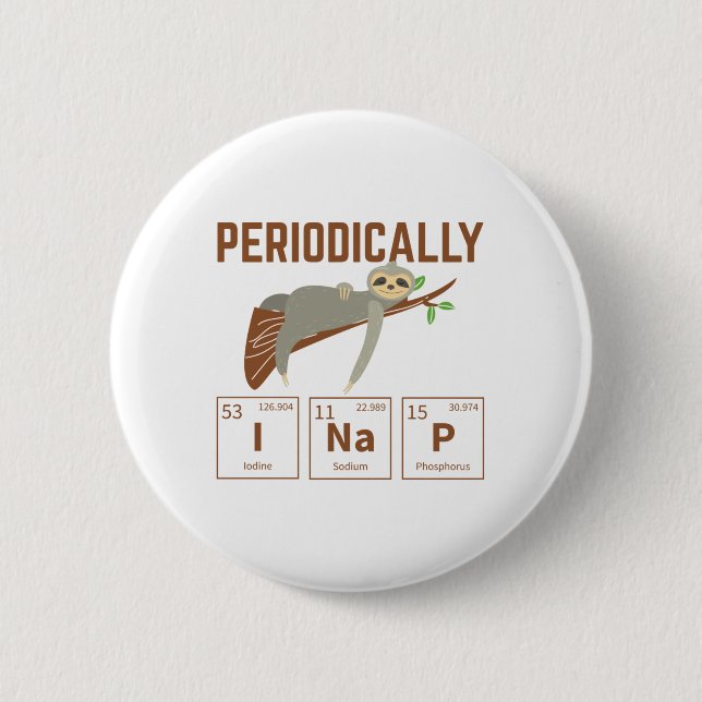 Chemist Sloth | Chemistry Science Gifts Button (Front)
