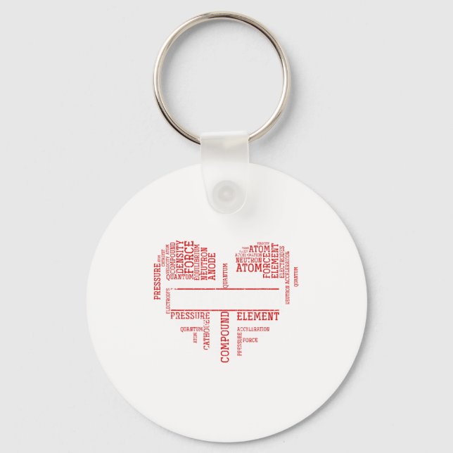 Chemist Valentines Day Gift Science Chemistry  Keychain (Front)