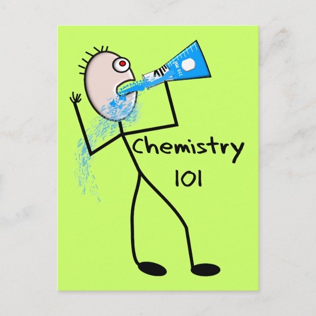 Chemistry 101  Stickman Design Funny Gifts Postcard (Front)