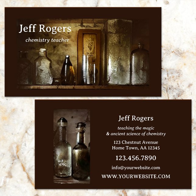 Chemistry Ancient Science Teacher Business Card (Creator Uploaded)