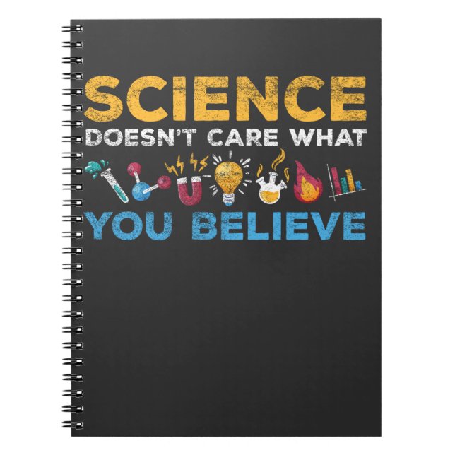 Chemistry and Physics Scientist Science Themed Notebook (Front)