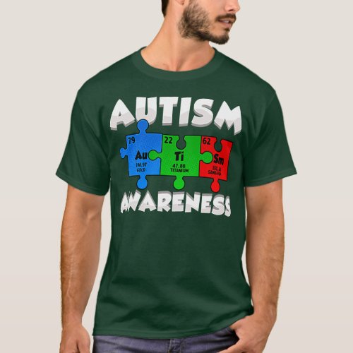 Chemistry Autism Awareness Puzzle Elements T_Shirt