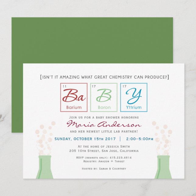 Chemistry BaBY Shower Periodic Table Invite (Front/Back)
