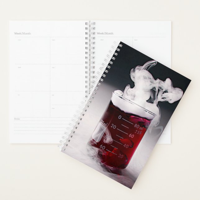 Chemistry Beaker red Liquid, smoke Planner (Display)