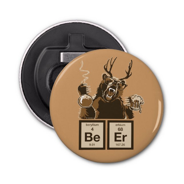 Chemistry bear discovered beer bottle opener (Front)