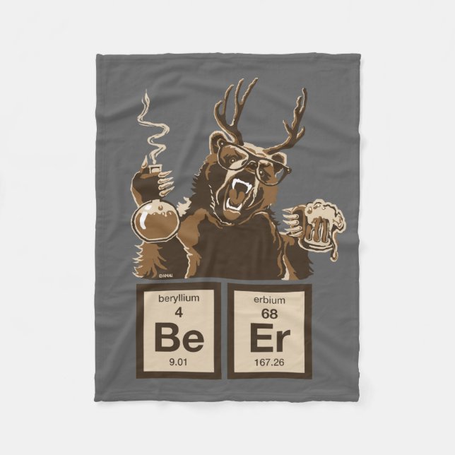 Chemistry bear discovered beer fleece blanket (Front)